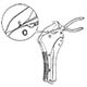 [Replace Blade] Step 1: Clamp spring by long nose pliers and move it to the convex outwards.