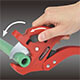 Fast adjustment on the tube's outer diameter with the telescopic ratchet guide.