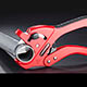V-shaped blade avoids damage to thin wall tubes.
